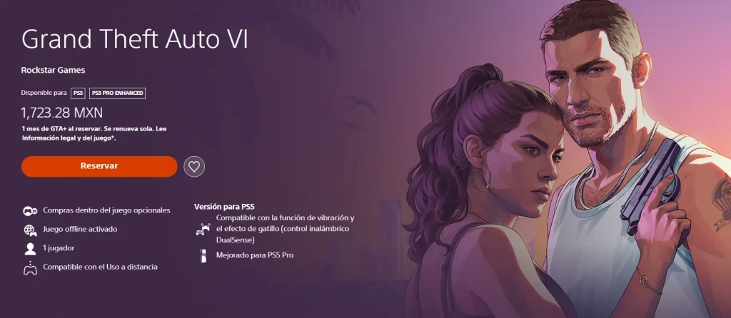 El precio de GTA 6 con pesos mexicanos