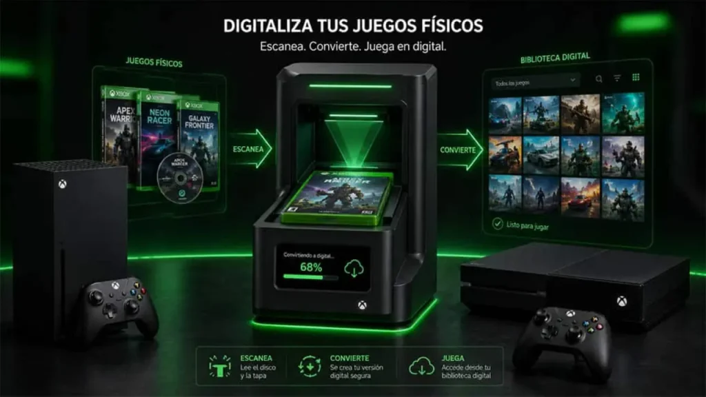 Digitalización de juegos físicos de xbox