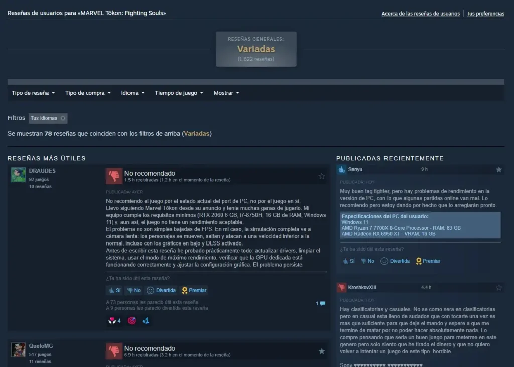Marvel Tokon sufre problemas de rendimiento en Steam