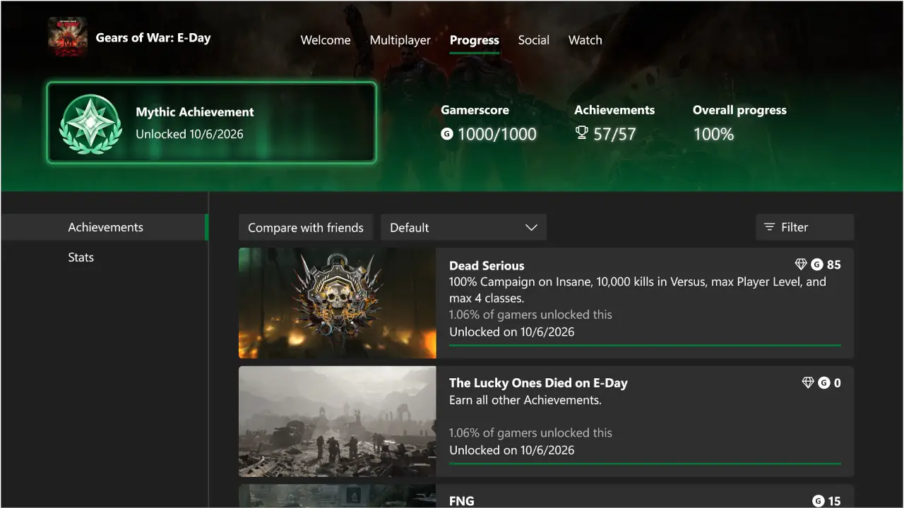 Xbox anuncia los Logros Míticos y solo estos usuarios los podrán tener