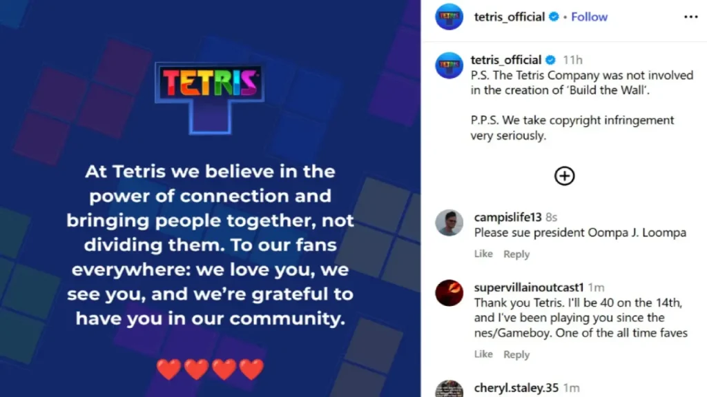 Tetris se deslinda de los videojuegos de la Casa Blanca