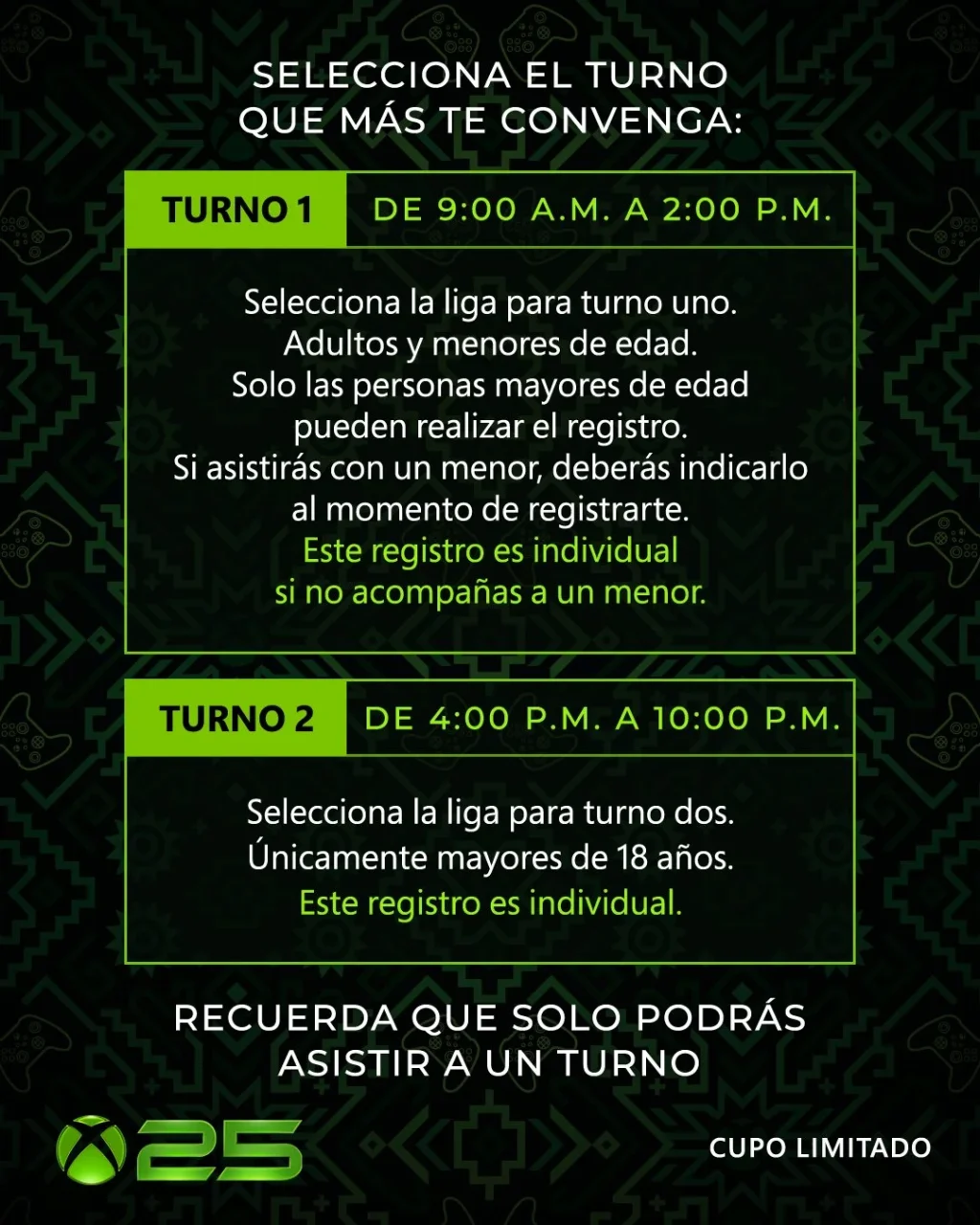 Horarios Xbox Fan Fest