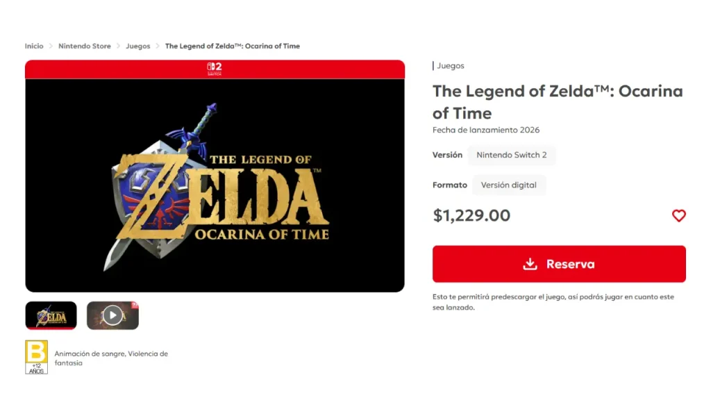 El precio de The Legend of Zelda: Ocarina of Time