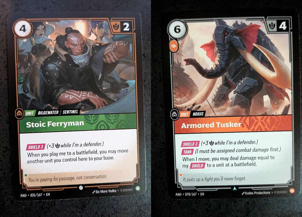 Riftbound Radiance: Stoic Ferryman, Armored Tusker