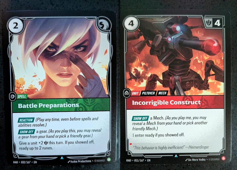 Riftbound Radiance: Battle Preparation, Incorrigible Construct