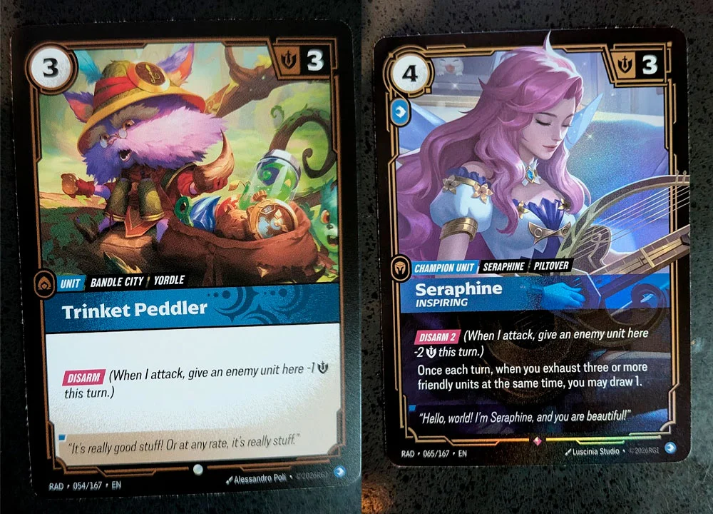 Riftbound - Trinket Peddler y Seraphine Inspiring